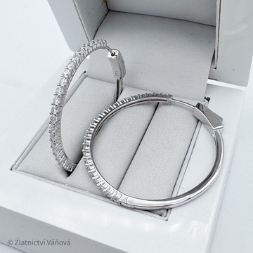 Stříbrné náušnice kruhy se zirkony